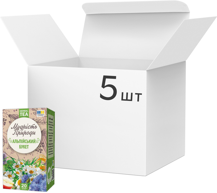 Акція на Упаковка трав'яного чаю Мудрість Природи Альпійський букет 20 пакетиків х 5 шт від Rozetka