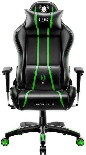 Игровое кресло Diablo X-One 2.0 Normal Size Black/Green (5902560337082) - изображение 1
