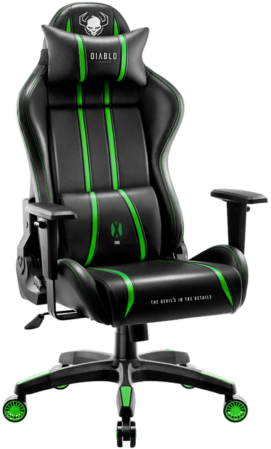 Игровое кресло Diablo X-One 2.0 Normal Size Black/Green (5902560337082) - изображение 2