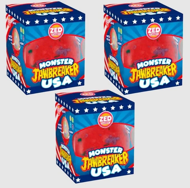 Льодяник із жуйкою всередині Zed Candy Monster USA Jawbreaker In A