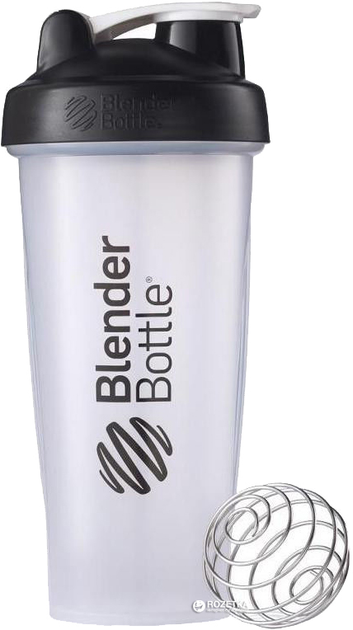 Шейкер BlenderBottle Classic с шариком 820 мл Прозрачный-Черный ...