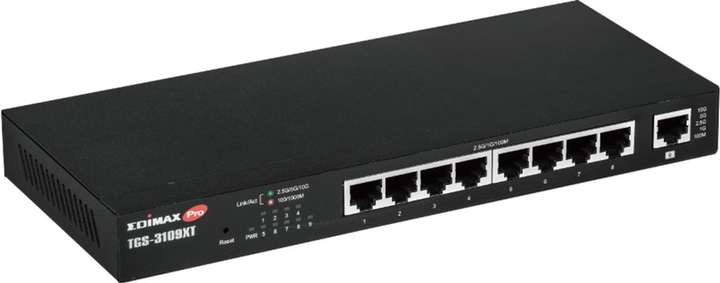 Switch Edimax 8-Port 2.5GbE with 1 10GbE Multi-Gigabit Port Black (TGS-3109XT) - obraz 1