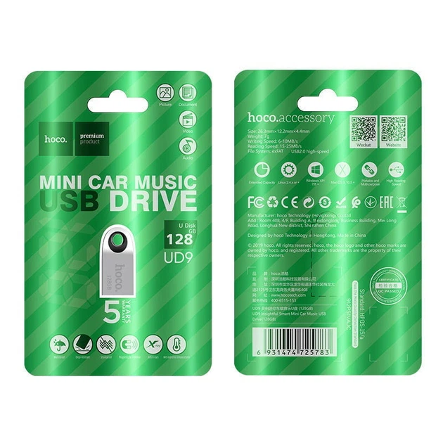 USB Флеш накопитель Hoco UD9 Insightful Smart mini car music USB drive 128GB Silver (38547) - Фото 2 USB Флеш накопитель Hoco UD9 Insightful Smart mini car music USB drive 128GB Silver (38547) - изображение 2