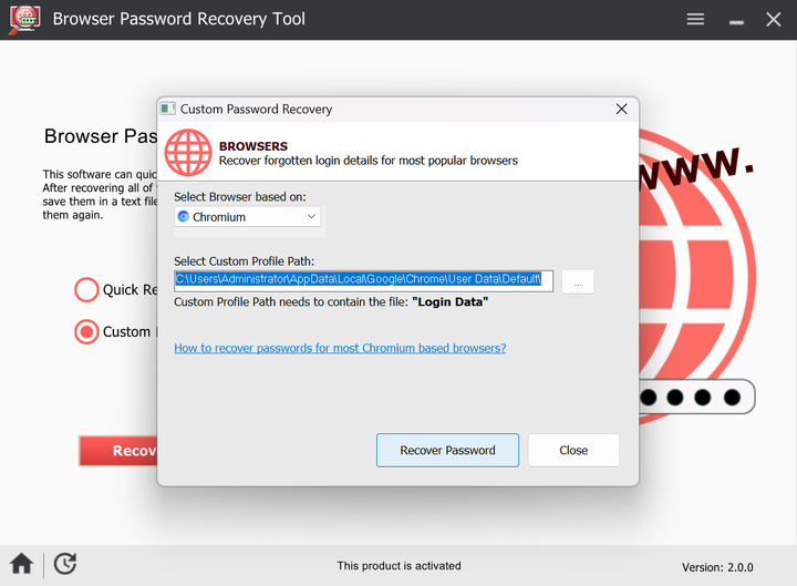 PC Trek Browser Password Recovery Tool ліцензія на 1 рік, 1 ПК - изображение 2