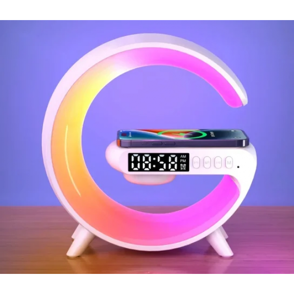 Настільна LED лампа-нічник VHG G63 з бездротовою зарядкою 10W та Bluetooth колонкою White. - изображение 2