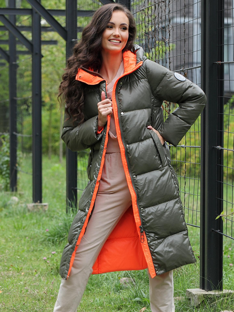 Kurtka puchowa damska zimowa PERSO BLH220022FX 2XL Khaki (5905080201543) - obraz 6