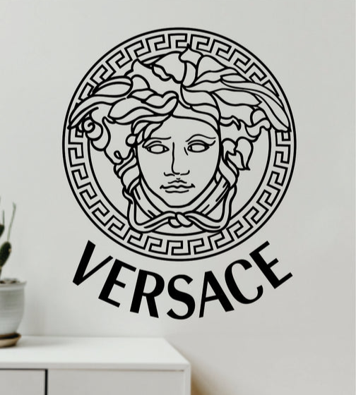Наклейка на Авто / Мото / Витрину на Стекло Кузов " Версаче логотип - Versace logo - ТИП5 " белый цвет - изображение 7