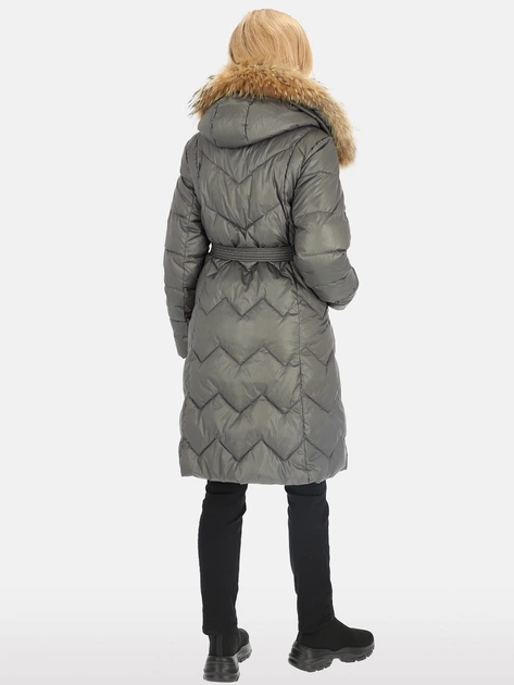 Kurtka puchowa damska zimowa długa Perso BLH241011FXR S Oliwkowa (5905080231229) - obraz 4