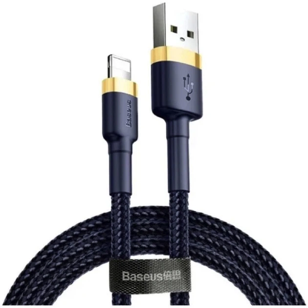 Кабель Baseus cafule Cable USB For iP 2.4A 1m Gold+Blue (CALKLF-BV3) - Фото 6 Кабель Baseus cafule Cable USB For iP 2.4A 1m Gold+Blue (CALKLF-BV3) - зображення 6
