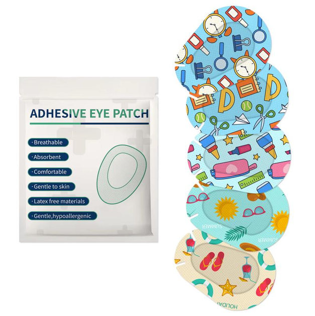 Дитячий пластир для очей Adhesive eye patch Childly оклюдер офтальмологічний коректор косоокості у дітей 30 шт (94468005) - зображення 1