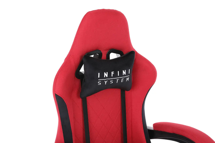 Комп'ютерне геймерське крісло із тканини INFINI System Червоний - изображение 7
