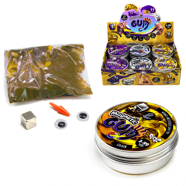 Жвачка для рук "Magnetic Gum" GUM-01 в металлической коробочке (Золотистый) - изображение 2