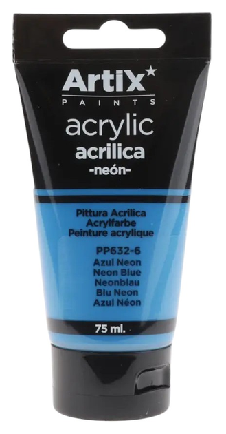 Zestaw farb akrylowych Artix PP632-6 Neon Blue 6 x 75 ml (18435250982407) - obraz 1