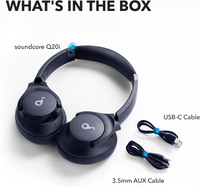 Наушники Anker SoundCore Q20i Blue - изображение 6