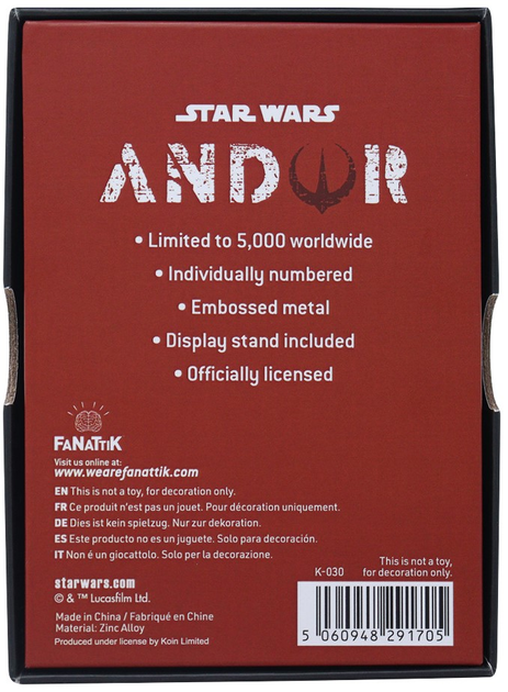 Plakietka kolekcjonerska Fanatik Star Wars Andor Limited Edition (5060948291705) - obraz 7