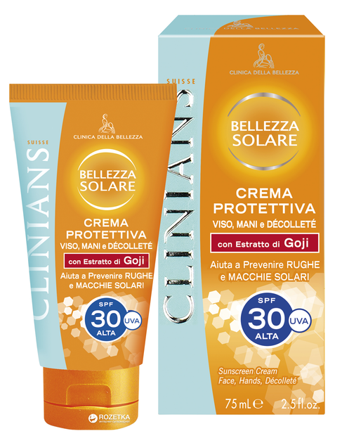Защитный крем Clinians Sun для загара лица, рук и зоны декольте SPF 30 ...