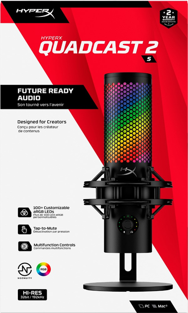 USB микрофон HyperX QuadCast 2 S (9A273AA) – фото, отзывы