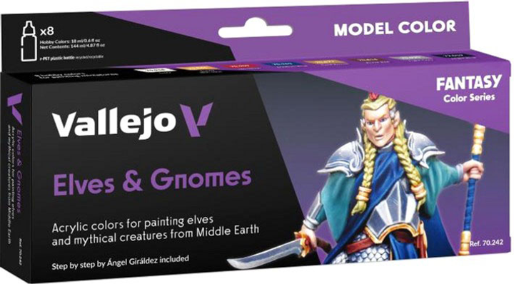 Набір акрилових фарб Vallejo Model Color Fantasy 70.242 Elves & Gnomes 8 шт x 18 мл (8429551702423) - зображення 1