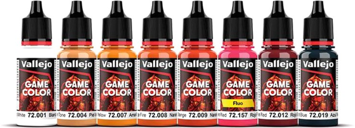 Набір акрилових фарб Vallejo Game Color 72.196 Fire Dragons 8 шт x 18 мл (8429551721967) - зображення 2