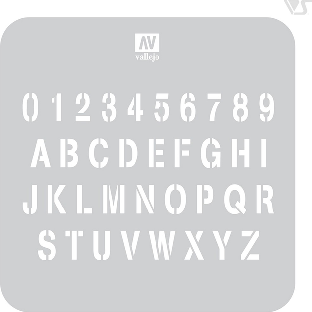 Szablon Vallejo ST-LET002 Stencils Stamp Font 1:35 (8429551986519) - obraz 2