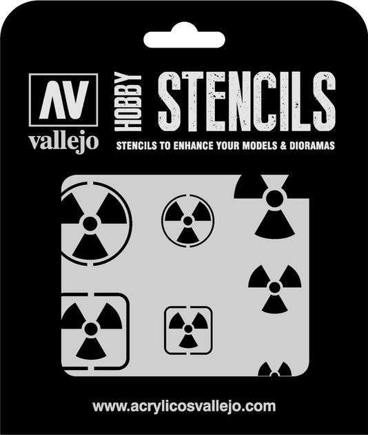 Трафарет Vallejo ST-SF005 Stencils Radioactivity Signs (8429551986601) - зображення 1