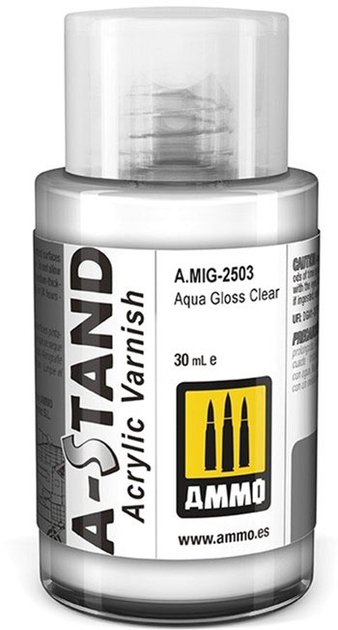 Лак акриловий Ammo A-Stand Aqua Gloss Clear 30 мл (8432074025030) - зображення 1