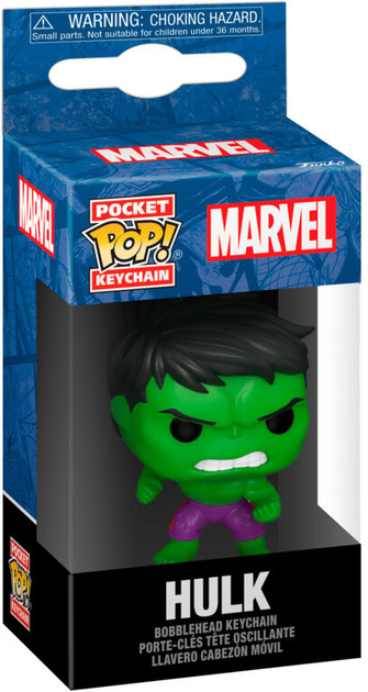 Брелок Funko Pocket POP Keychain Marvel Hulk Classics 4 см (0889698824934) - зображення 1