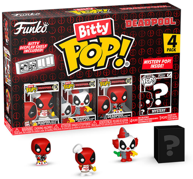 Набір фігурок-сюрприз Funko Bitty POP Marvel Deadpool Master 4 шт (0889698849593) - зображення 1