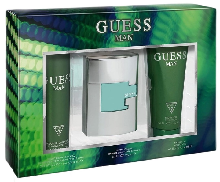 Zestaw męski Guess Man Woda toaletowa 75 ml + Żel pod prysznic 200 ml + Dezodorant w sprayu 226 ml (85715329356) - obraz 1