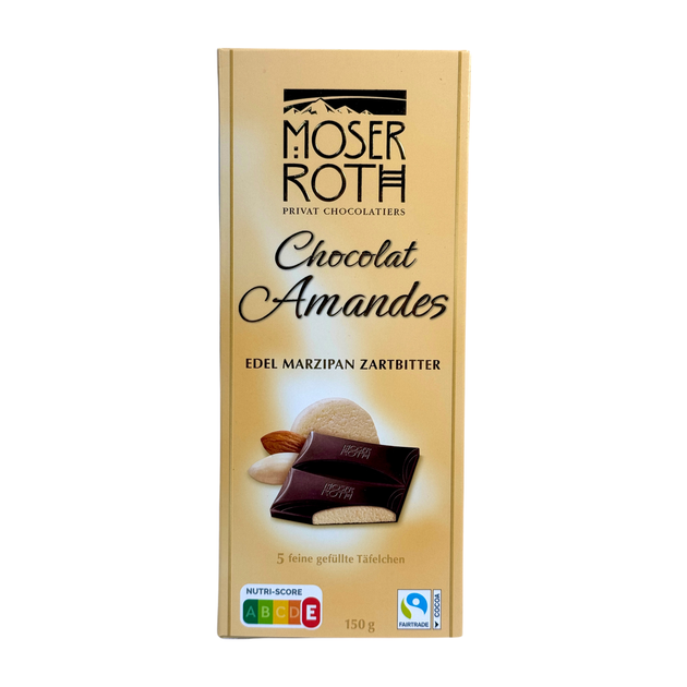 Шоколад Moser Roth черный с марципаном chokolat amandes edel
