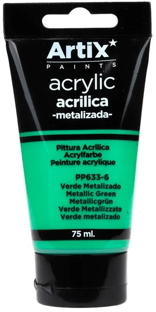 Zestaw farb akrylowych Artix PP633-6 Metallic Green 6 x 75 ml (18435250985262) - obraz 1