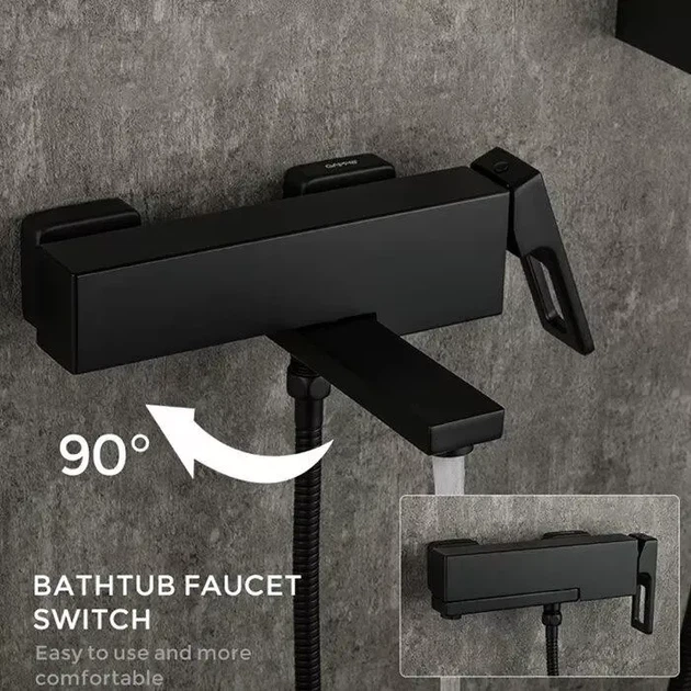 Змішувач для ванни GAPPO G3217-6, чорний G3217-6 - изображение 8