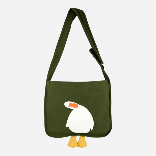 Torebka shopper damska materiałowa Art Of Polo Hello goose Bag tr24174-3 Oliwkowa (5905602912124) - obraz 1