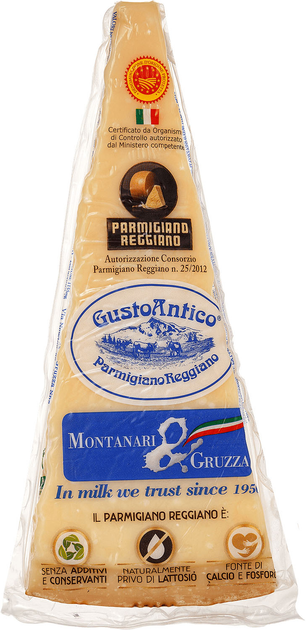 Сир Montanari & Gruzza Парміджано Реджано Gusto Antico 24 місяці витримки 250 г (8003566000158) - зображення 1
