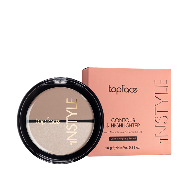 Бронзатор і хайлайтер для обличчя TopFace Instyle № 03 Розово-бежевий Перловий (PT262) - изображение 2