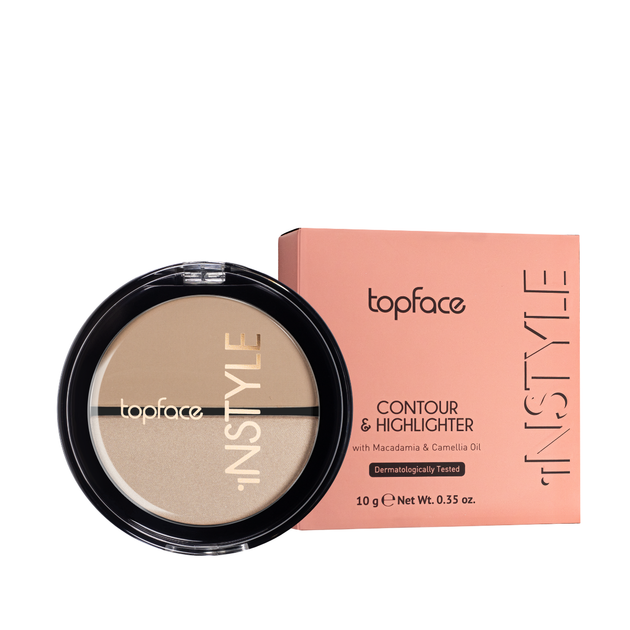 Бронзатор і гайлайтер для обличчя TopFace Instyle № 02 Пісочно-бежевий Бежевий (PT262) - изображение 2