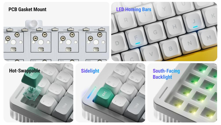Беспроводная механическая клавиатура NuPhy Halo75 V2 / Raspberry (linear, 46gf) / Color - Blue Lagoon / Hot-Swappable, RGB, ANSI US - изображение 5