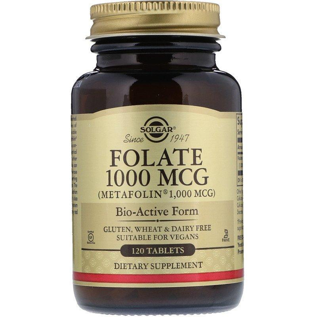 Фолат Solgar Folate метилфолат 1000 мкг, 120 таблеток (SOL-53596 ...