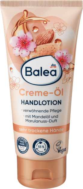 Крем з мигдалевою олією для дуже сухої шкіри рук , Balea Creme-Öl Hand Lotion, 100 мл - Фото 1 Крем з мигдалевою олією для дуже сухої шкіри рук , Balea Creme-Öl Hand Lotion, 100 мл - изображение 1