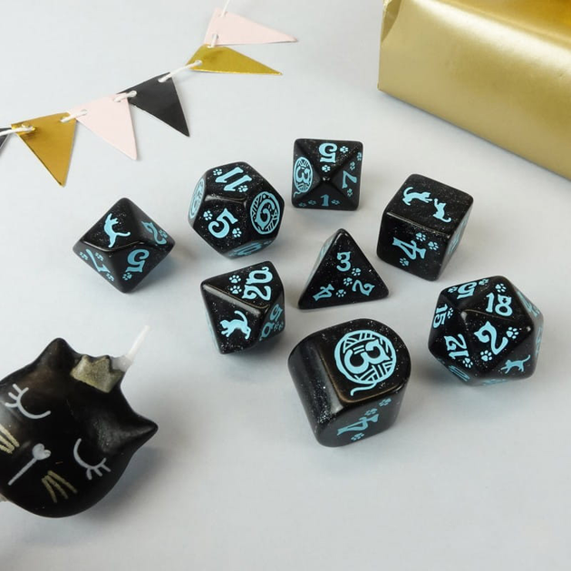 Набір кісток Q-Workshop 20-річчя Cats Dice Kit Котячий 8 деталей (5907699497300) - зображення 4