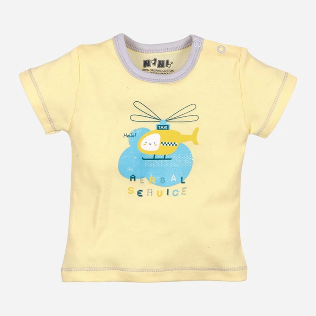 Koszulka chłopięca NINI Helikopter ABN-2361/ŻÓŁ/056 56 cm Żółta (5902944892787) - obraz 1