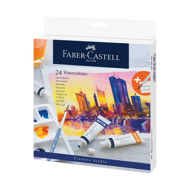 Zestaw farb akwarelowych Faber Castell w tubkach 24 kolorów x 9 ml (8901180696248) - obraz 1