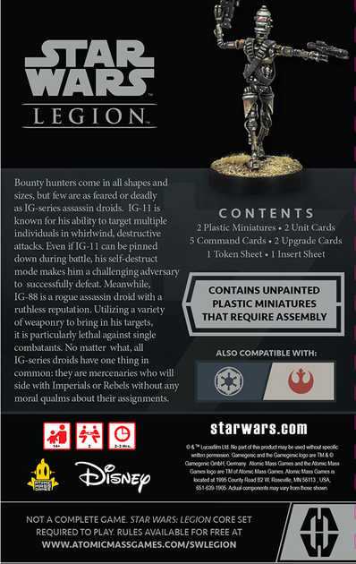 Набір аксесуарів Atomic Mass Games Star Wars Legion IG-Series Assassin Droids (841333118495) - зображення 3