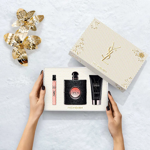 Zestaw dla kobiet Yves Saint Laurent Black Opium Woda perfumowana 90 ml + Miniaturka Woda perfumowana 10 ml + Żel pod prysznic 50 ml (3614274285130) - obraz 3