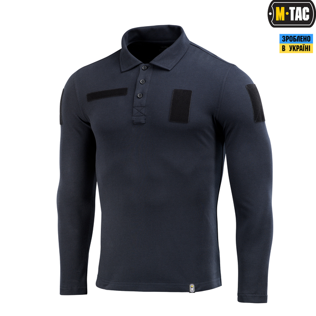 Поло тактовне довгий рукав M-Tac Dark Navy Blue (2XL) 65/35 80021015-2XL - зображення 1