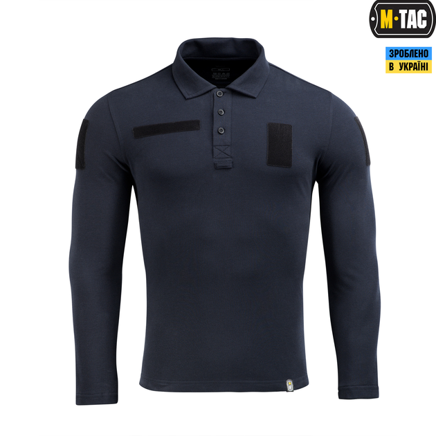 Поло тактовне довгий рукав M-Tac Dark Navy Blue (2XL) 65/35 80021015-2XL - зображення 2