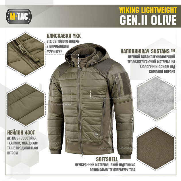 Куртка M-Tac Wiking Lightweight Gen.II Olive M 20307001-M - изображение 2