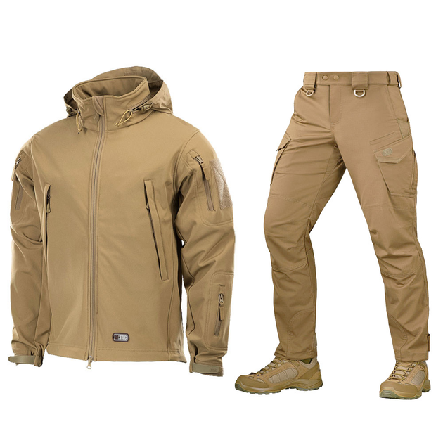 Форма M-Tac Куртка SoftShell Tan + Брюки Aggressor Gen II Flex Coyote Brown размер M - изображение 1