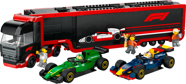 Конструктор LEGO City Грузовик F1 с автомобилями RB20 и AMR24 1086