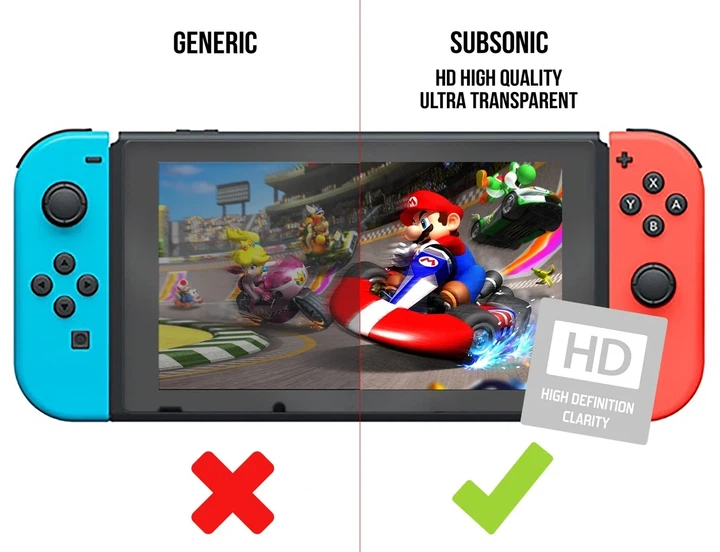 Захисне скло Subsonic Super Screen Protector 9H HD для Nintendo Switch 2 шт. (3760192209052) - зображення 6